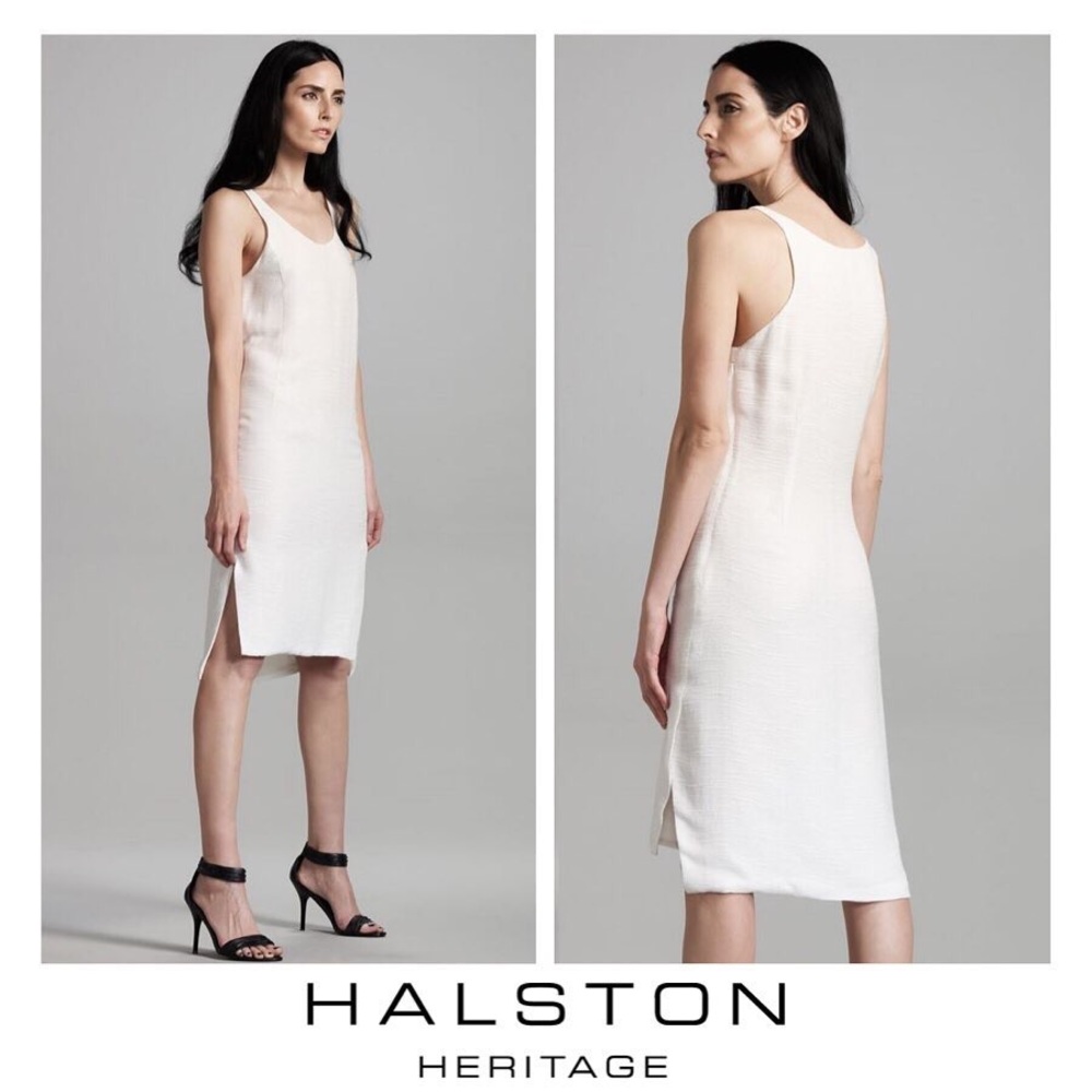 Halston Heritage Silk Blend Sheath Dress SZ 4
